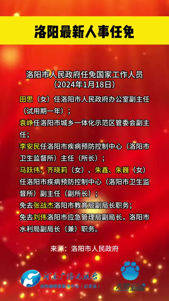 洛陽(yáng)市最新任免公告發(fā)布，人事變動(dòng)悉數(shù)揭曉